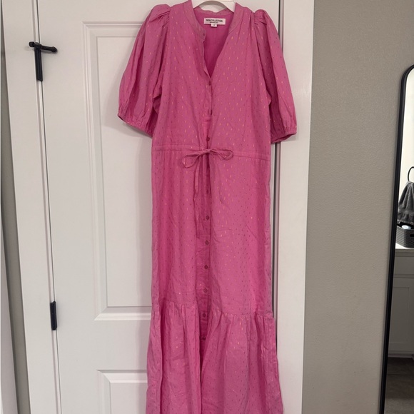 EMERSON FRY LUCY DRESS - PINK GOLD DOT LUREX - Picture 6 of 10